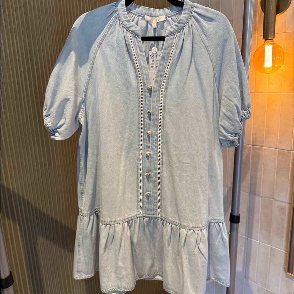 Wayf Light Blue Button-Front Blouse